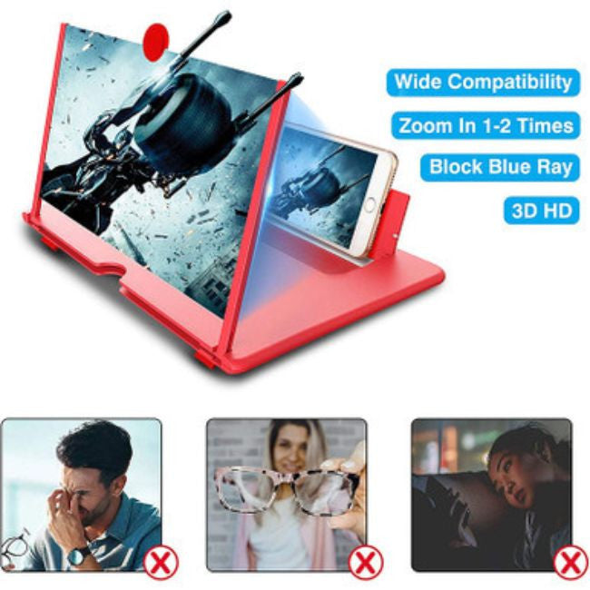 12 Foldable Phone Screen Magnifier Stand Amplifier
