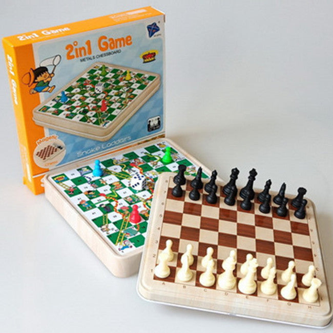 2 in 1 Game Metals Chessboard