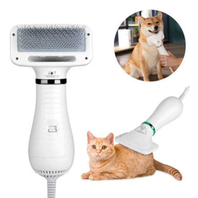 2 in 1 Pet Grooming Hair Dryer Blower Slicker Brush