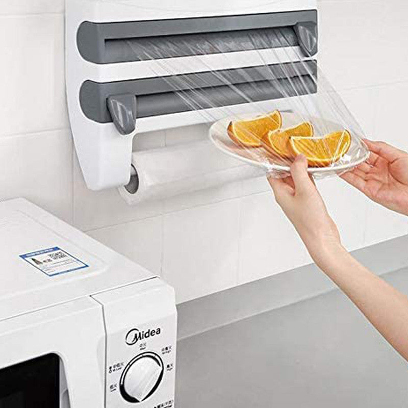 4 In 1 Wall Mounted Paper Towel Foil Wrap Dispenser