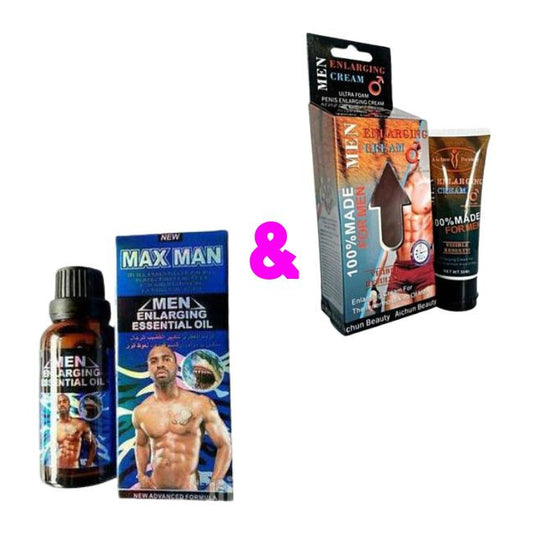 Pack of 2 Men Enlargement Cream and Essential Oil For Extra Pleasure