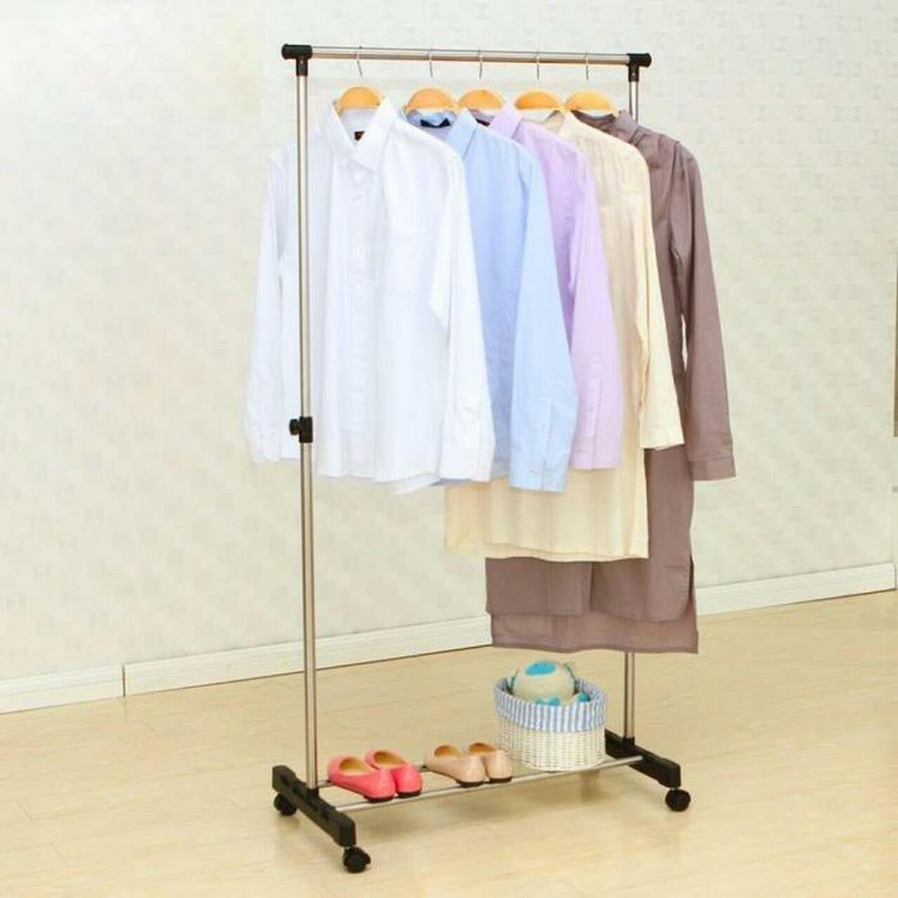Stainless Steel Single Pole Clothing Rail