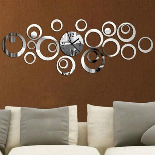 Wall Clock 3D Acrylic Mirror Wall Stickers