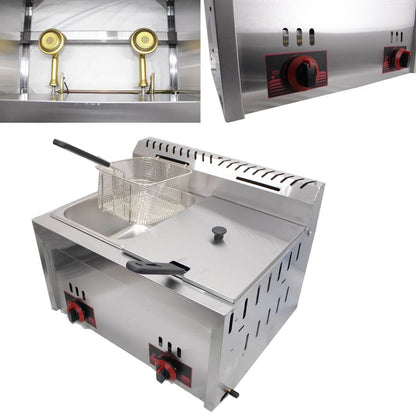 6L + 6L Golden Burner Double Tank Commercial Grade Gas Deep Fryer