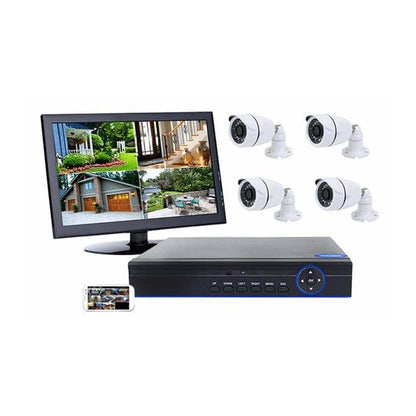 AHD4 Channel CCTV Security System with Internet