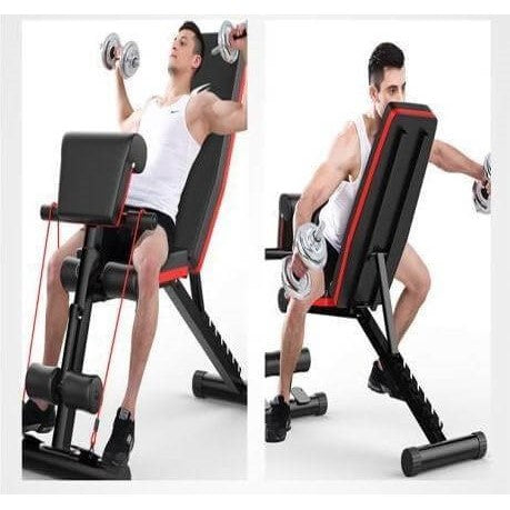 Abdominal Adjustable Utility Exercise Bench with Resistance Band