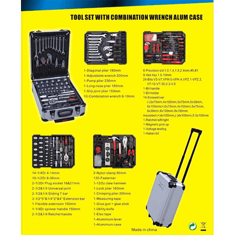 DIY 187 Piece Professional Tool Set Tool Kit