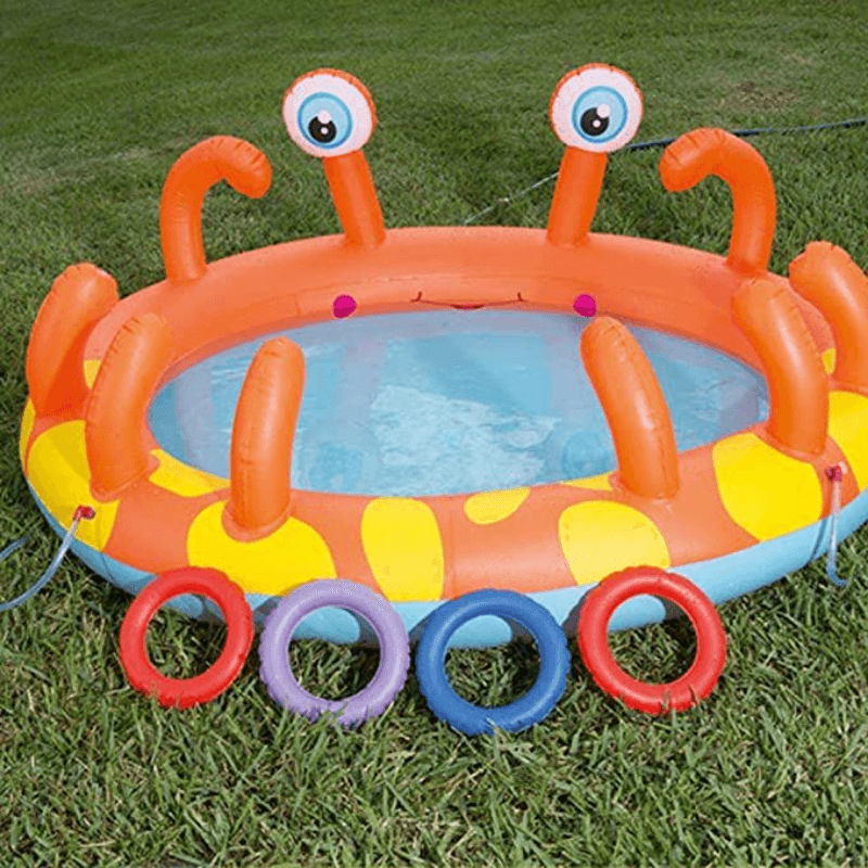 Kids Outdoor Crab Design Water Sprinkler Interactive Inflatable Pool