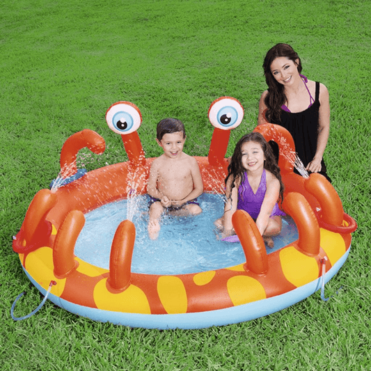 Kids Outdoor Crab Design Water Sprinkler Interactive Inflatable Pool