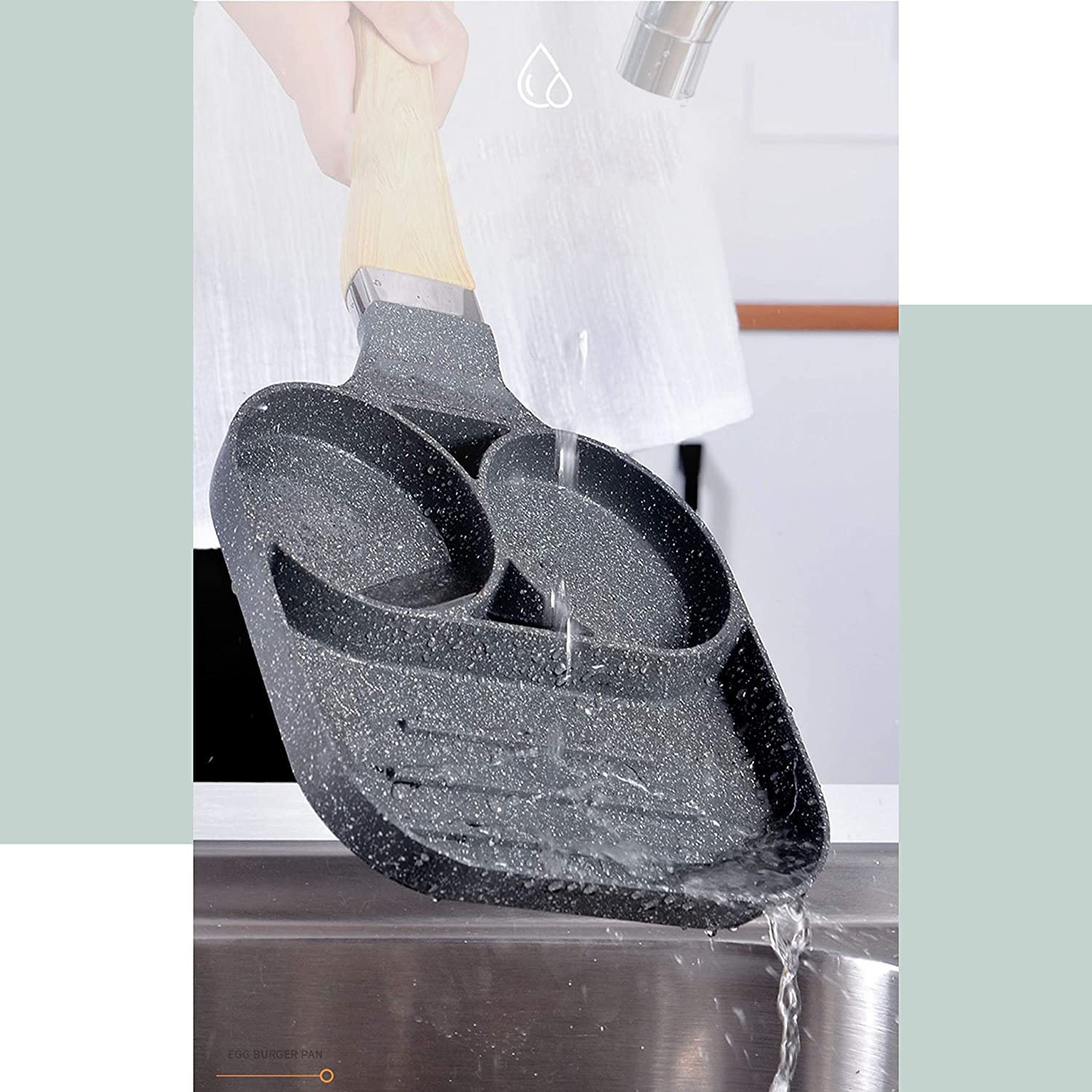 Non Stick Egg Frying Pan with 2 Hole - Discount Dealz