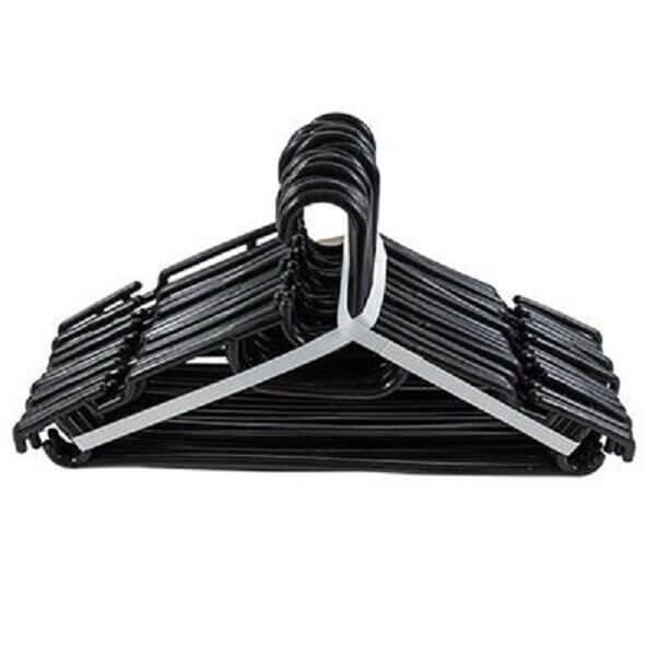 Pack of 20 Black Plastic Hangers