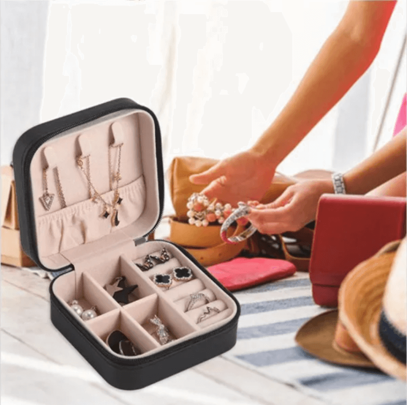 Portable Travel Leather Mini Jewellery Storage Box - Discount Dealz