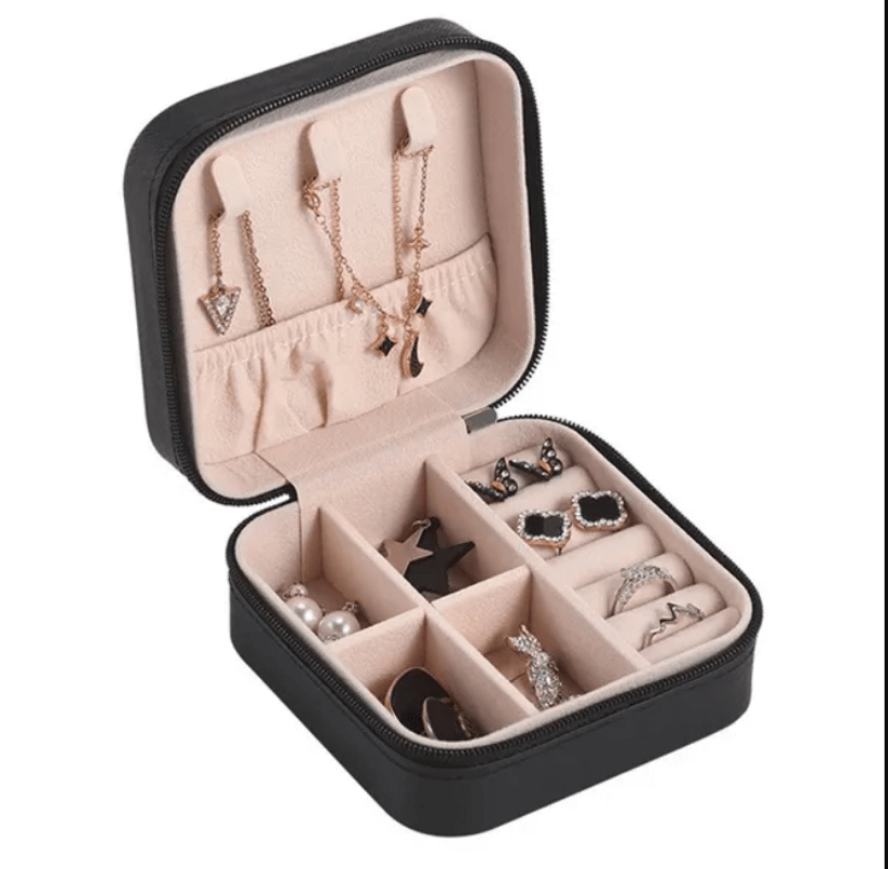 Portable Travel Leather Mini Jewellery Storage Box - Discount Dealz