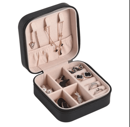 Portable Travel Leather Mini Jewellery Storage Box - Discount Dealz