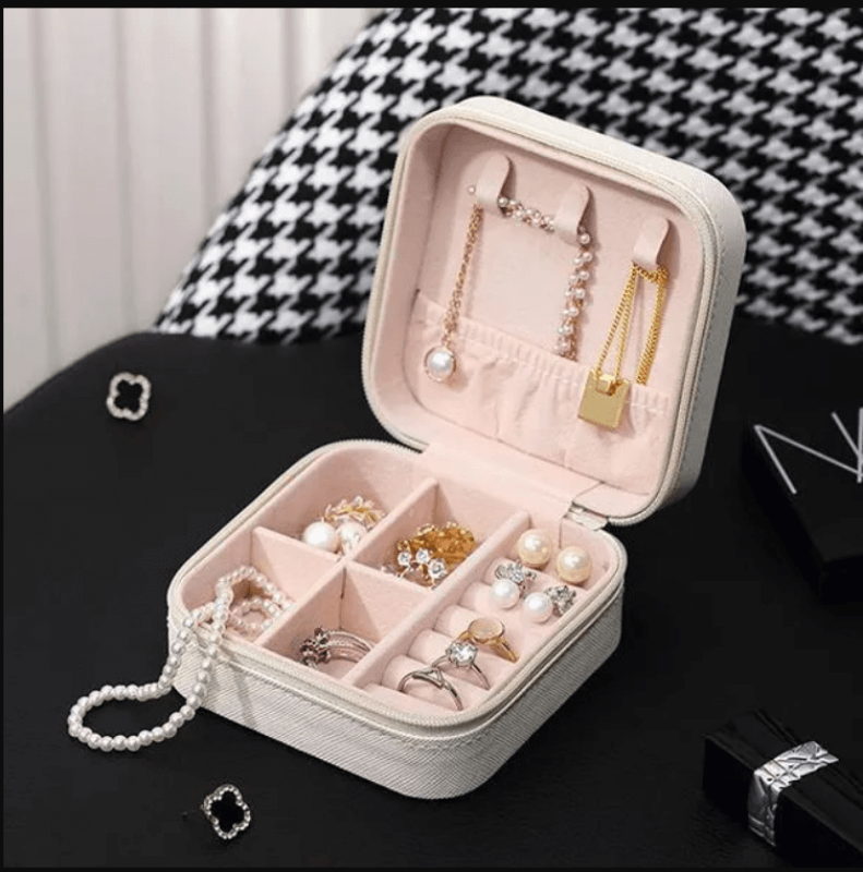 Portable Travel Leather Mini Jewellery Storage Box - Discount Dealz