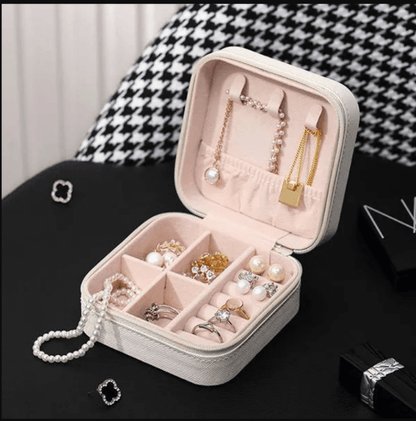Portable Travel Leather Mini Jewellery Storage Box - Discount Dealz