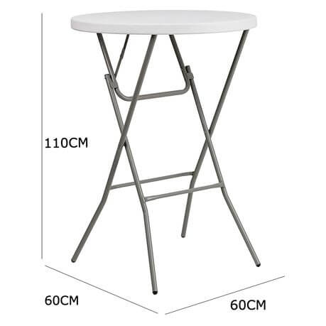 Round 60cm Bar Height 110cm Folding Table