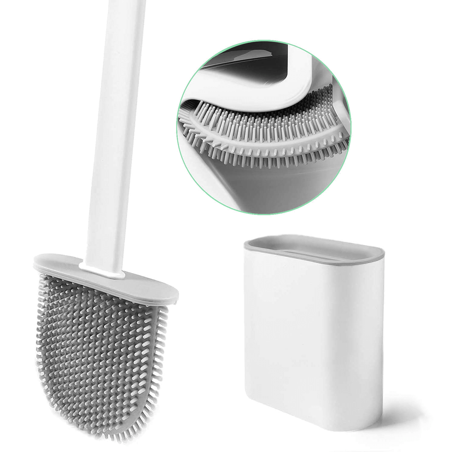 Silicone Toilet Brush With Toilet Brush Holder