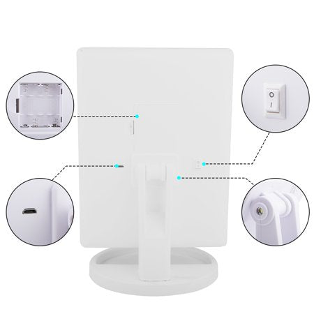Trifold Dimmable LED Magnifying Makeup Mirror