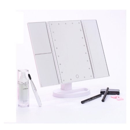 Trifold Dimmable LED Magnifying Makeup Mirror