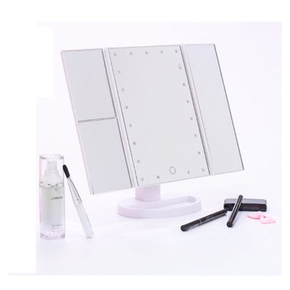 Trifold Dimmable LED Magnifying Makeup Mirror