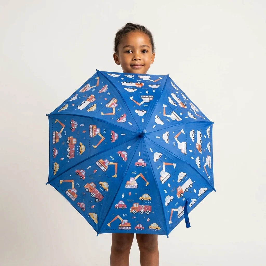 Kids Blue Vehicle Print Umbrella Availability: In Stock