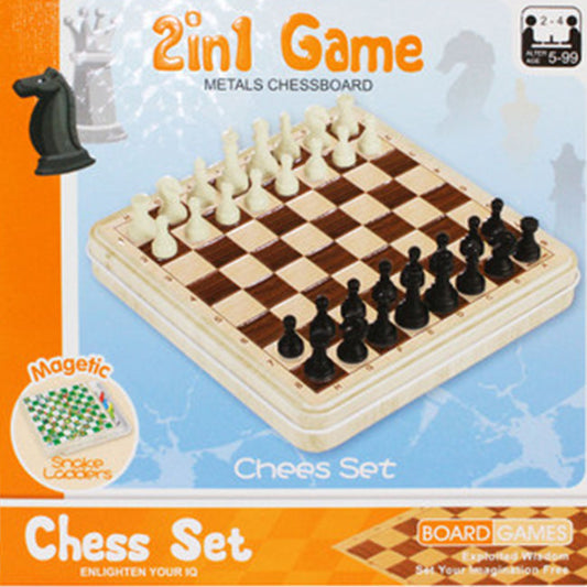 2 in 1 Game Metals Chessboard