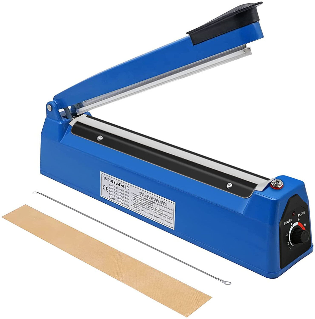100mm Impulse Heat Sealer & Wire Heating Plate Strip X2
