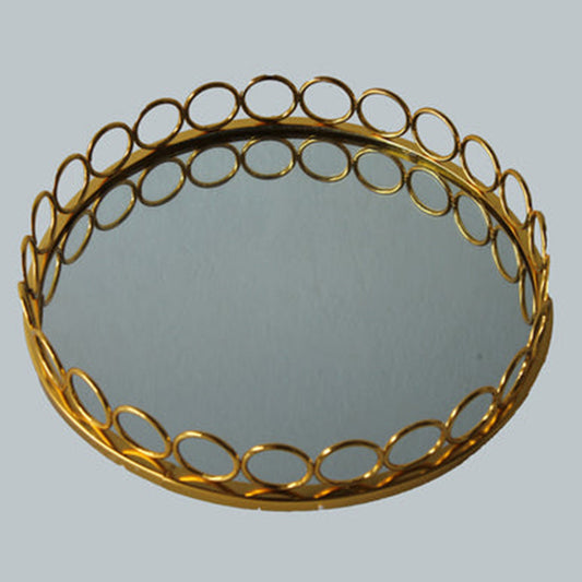American Round Loop Mirror Tray Gold - Large3