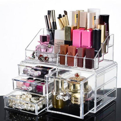 Cosmetic Storage Box With 1 Large and 3 Small Drawer 1