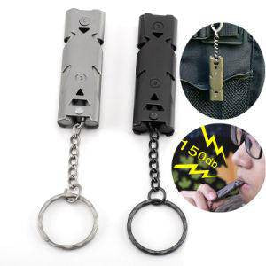 Stainless Steel Outdoor Emergency Survival Whistle Keychain