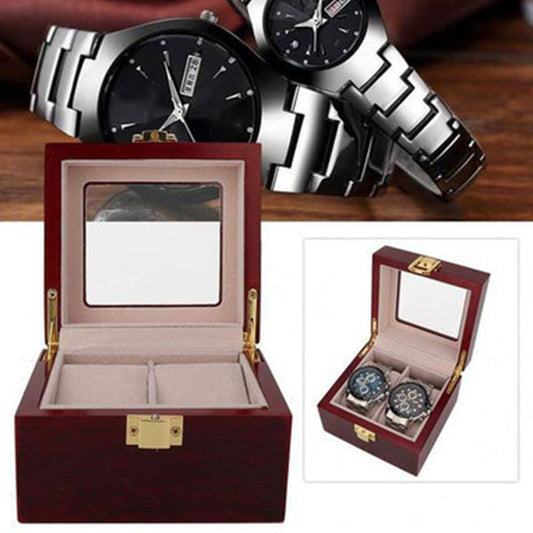 Luxury 2 Slots Wooden Watch Box