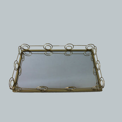 Rectangular Gold Mirror Tray Large 2