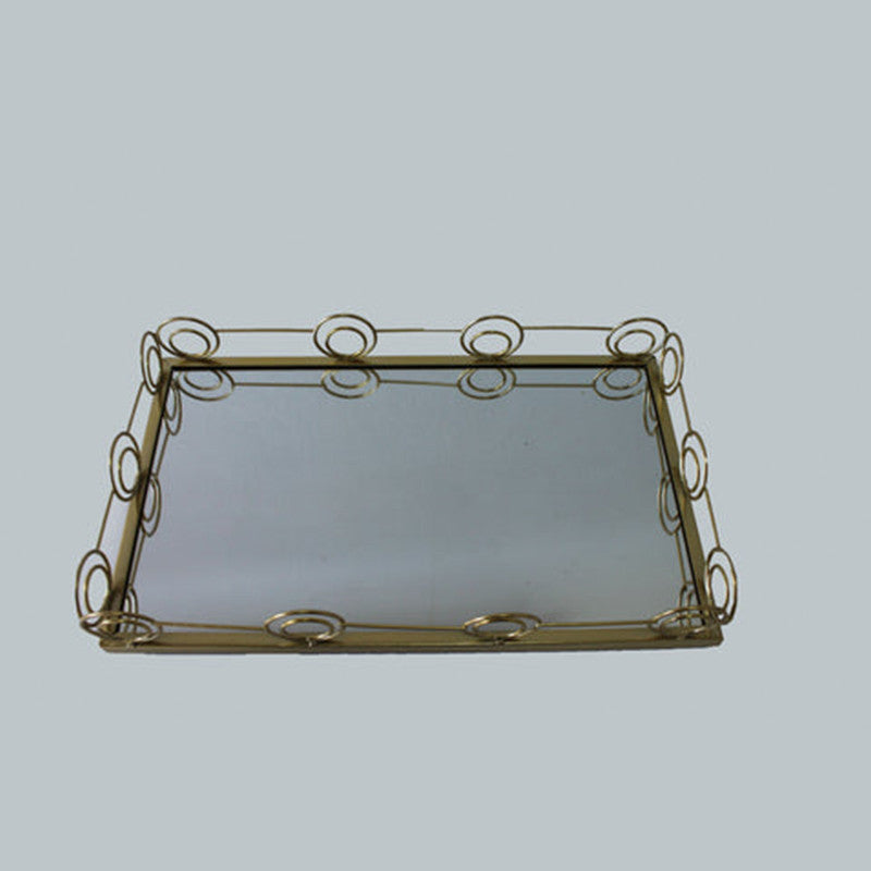 Rectangular Gold Mirror Tray Medium 2