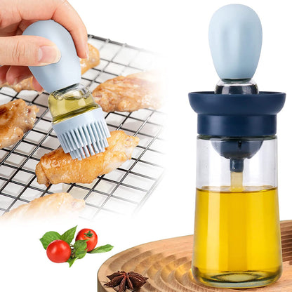 Silicone Push Type Oil Bottle Brush Kitchen Tool