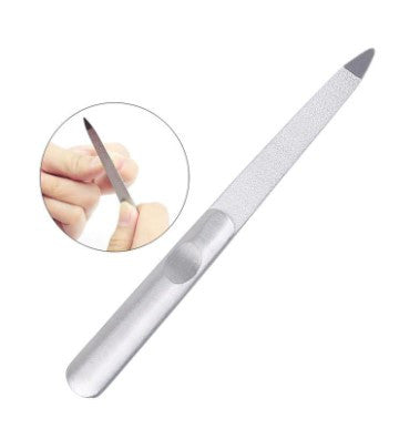 Stainless Steel Nail File Buffer Metal Double Side Grinding Rod Manicure Pedicure