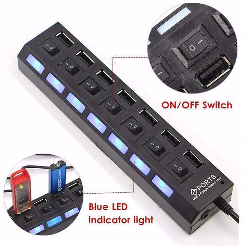 USB 2.0 Hub with 7 Ports