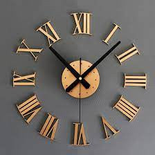 3D DIY Mirror Surface Wall Clock Roman Numerals